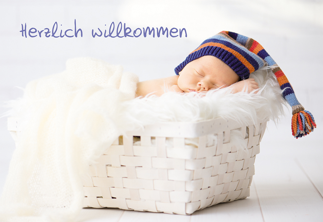 Glückwunschkarte zur Geburt Herzlich willkommen