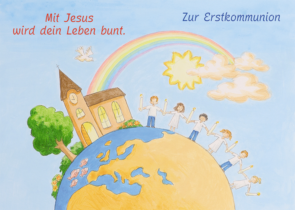Glückwunschkarte Zur Erstkommunion
