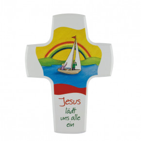 Holzkreuz Jesus lädt uns alle ein
