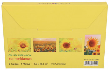 Grußkarten-Geschenkbox - Sonnenblumen