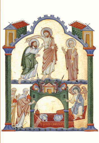 Magnificat-Karte Der Auferstandene mit Thomas und Maria Magdalena