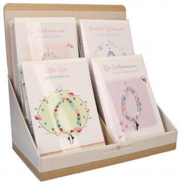 Display - Kommunionkarten mit Stretch-Armbändern