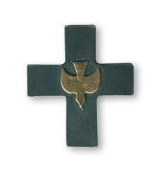 Bronzekreuz mit Taube