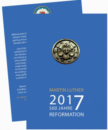 Plakette aus Bronze Lutherrose