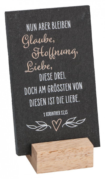 Schiefertafel - Glaube, Hoffnung, Liebe