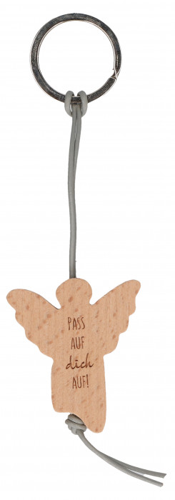 Holz-Schlüsselanhänger - Pass auf dich auf