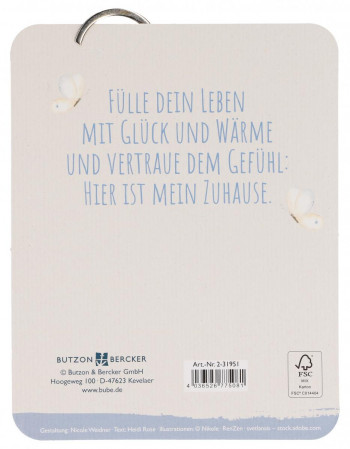 Holz-Schlüsselanhänger - Wo das Herz zu Hause ist