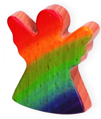 Handschmeichler - Regenbogen-Engel aus Holz