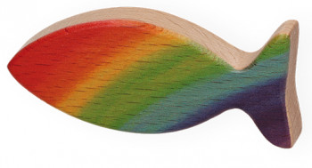Handschmeichler - Regenbogen-Fisch aus Holz