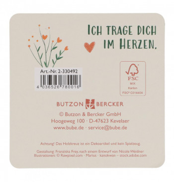 Handschmeichlerkreuz - Für immer in meinem Herzen