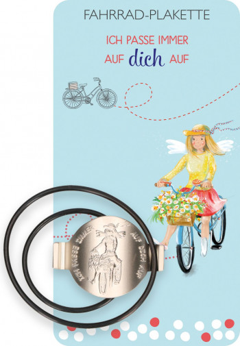 Schutzengel-Fahrrad-Plakette aus Metall - Ich passe immer auf dich auf