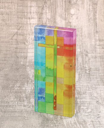 Glasquader zum Aufhängen - Kreuz
