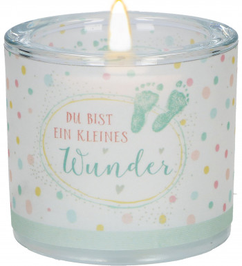 Glaswindlicht zur Geburt - Du bist ein kleines Wunder