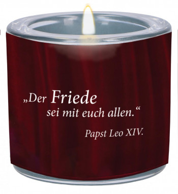 Windlicht aus Glas - Papst Leo XIV