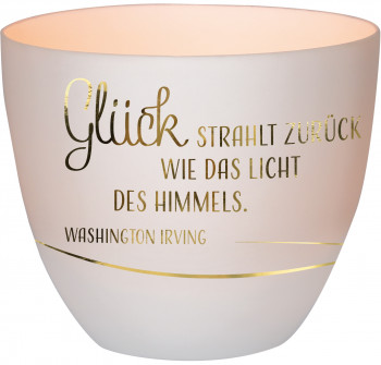 Windlicht aus Porzellan - Glück