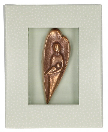 Bronzehandschmeichler - Schutzengel mit Kind