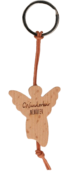 Holz-Schlüsselanhänger - Wunderbar behütet