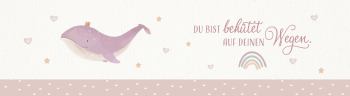 Glaswindlicht zur Taufe in Rosa - Du bist behütet...