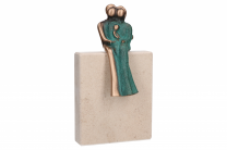 BronzeFigur - Sitzende Familie