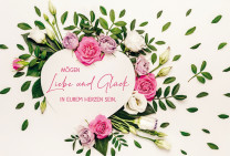 Glückwunschkarte zum Ehejubiläum - Liebe und Glück