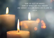 Postkarte zu Weihnachten - Ehre sei Gott im Himmel...