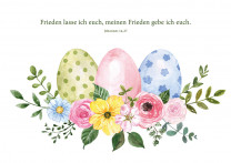 Postkarte zu Ostern - Frieden lasse ich euch...