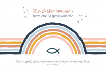 Glückwunschkarte - Zur Erstkommunion herzliche Segenswünsche