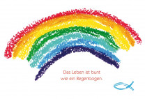Glückwunschkarte zur Erstkommunion - Regenbogen