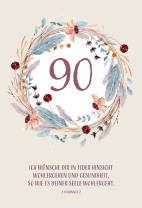 Glückwunschkarte - zum 90. Geburtstag