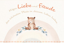 Glückwünschkarte zur Geburt - Mögen Liebe und Freude...