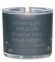 Glaswindlicht zur Trauer - Die Liebe bleibt