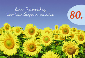 Doppelkarte Zum 80. Geburtstag herzliche Segenswünsche