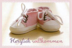 Glückwunschkarte zur Geburt Herzlich willkommen