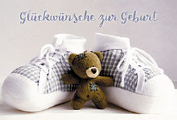 Glückwunschkarte Glückwünsche zur Geburt