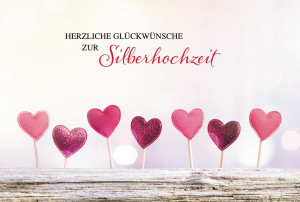 Glückwunschkarte Herzliche Glückwünsche zur Silberhochzeit