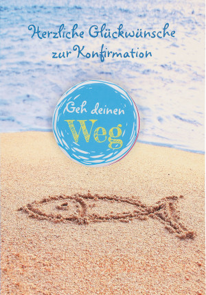 Glückwunschkarte mit Glas-Magnet Herzliche Glückwünsche zur Konfirmation