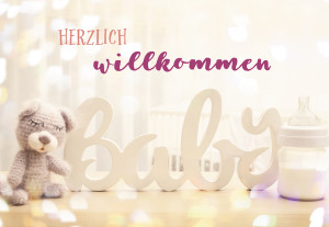 Glückwunschkarte zur Geburt Herzlich willkommen Baby