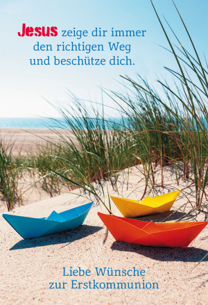 Glückwunschkarte Liebe Wünsche zur Erstkommunion