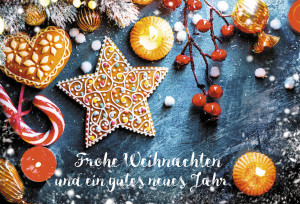 Glückwunschkarte Frohe Weihnachten und ein gutes neues Jahr