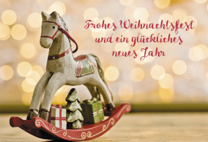 Glückwunschkarte Frohes Weihnachtsfest und ein glückliches neues Jahr