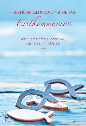 Glückwunschkarte Herzliche Glückwünsche zur Erstkommunion