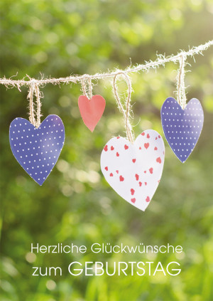 Glückwunschkarte Herzliche Glückwünsche zum Geburtstag