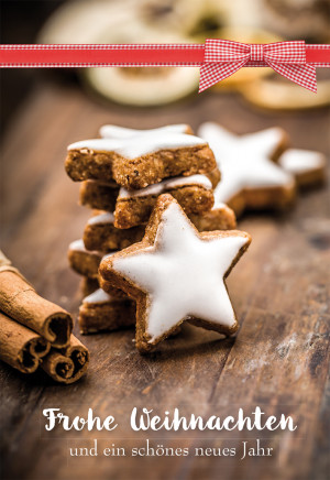 Glückwunschkarte mit Rezept Frohe Weihnachten und ein schönes neues Jahr