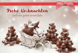 Glückwunschkarte mit Rezept Frohe Weihnachten und ein gutes neues Jahr