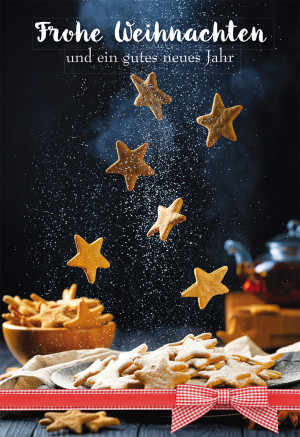 Glückwunschkarte mit Rezept - Frohe Weihnachten und ein gutes neues Jahr