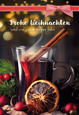 Glückwunschkarte mit Rezept - Frohe Weihnachten und ein gutes neues Jahr