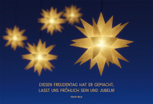 Glückwunschkarte zu Weihnachten - Herrnhuter Sterne