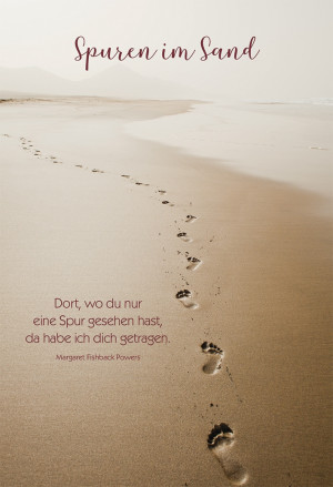 Spruchkarte - Spuren im Sand