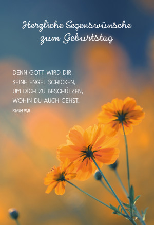 Glückwunschkarte - Herzliche Segenswünsche zum Geburtstag
