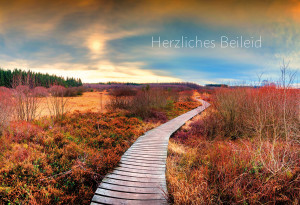 Trauerkarte mit Einlegeblatt - Herzliches Beileid